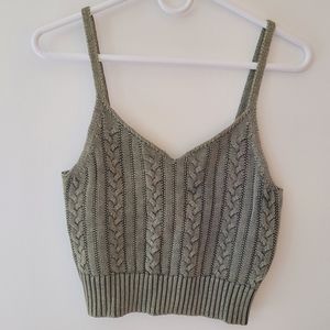 AE American Eagle Olive Green Cable Knit Bralette